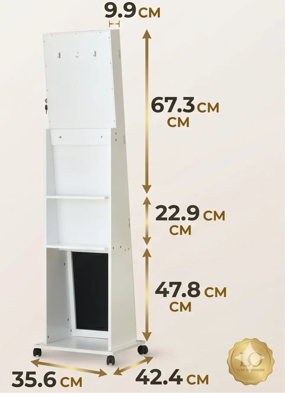 armoire à bijoux  modèle Mia dimension du meuble
