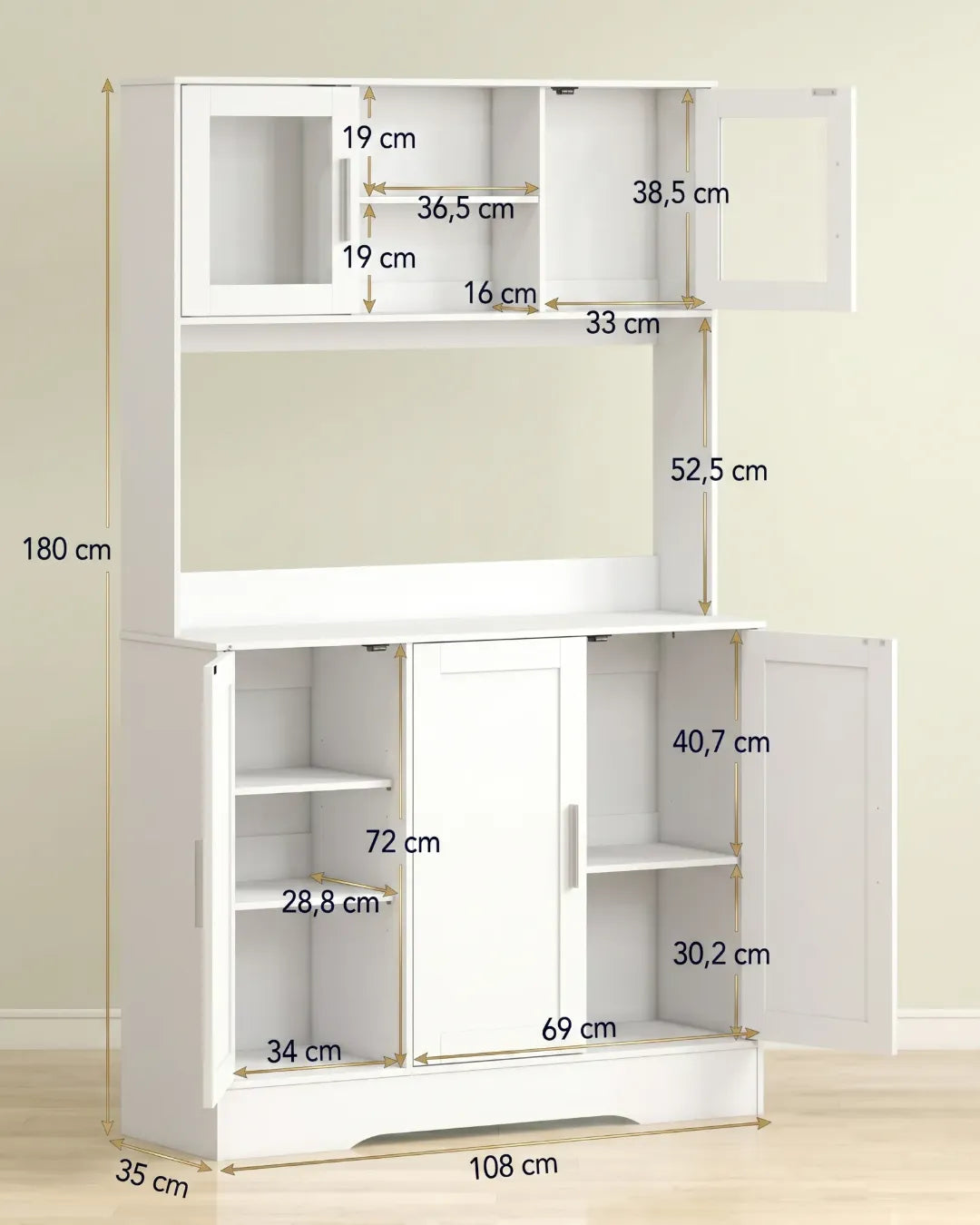 armoire buffet avec huche modèle Amélia dimensions