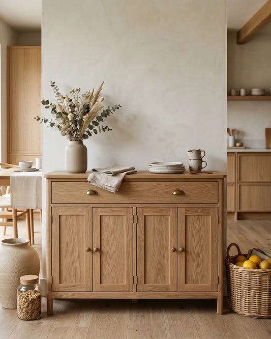 armoire buffet modèle Clara couleur chêne  dans une cuisine