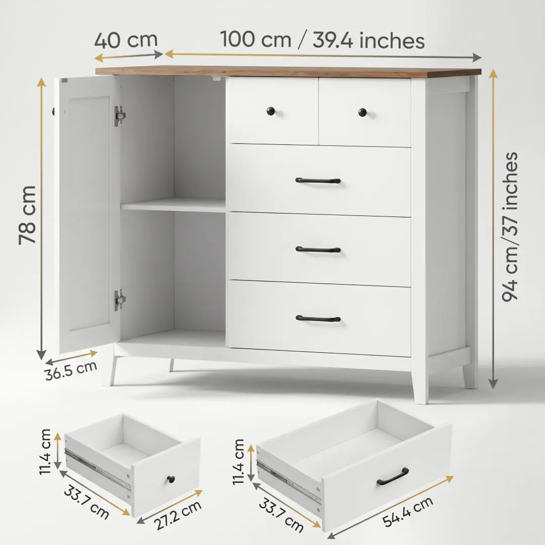 armoire buffet polyvalent modèle Eden dimensions
