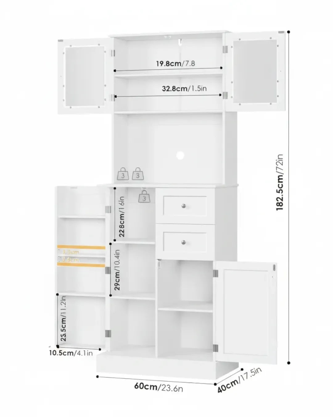 armoire buffet modèle Margot dimensions