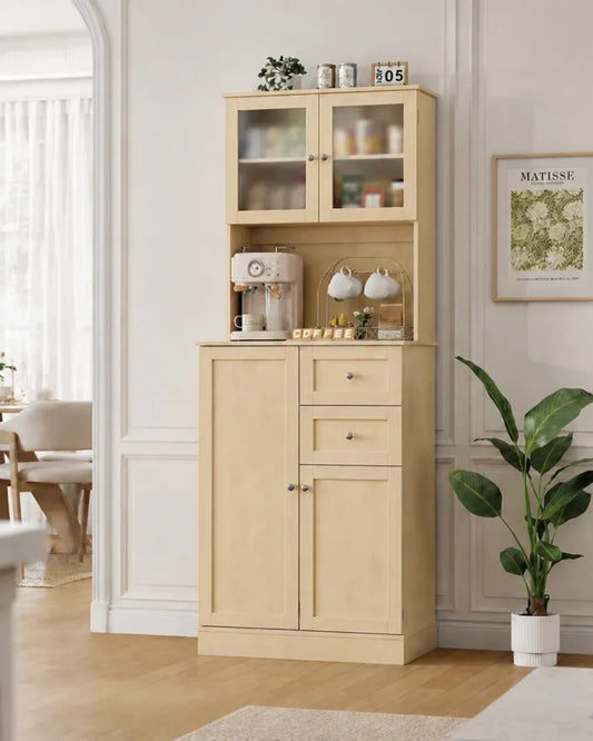 armoire buffet modèle Margot couleur chêne dans un salon