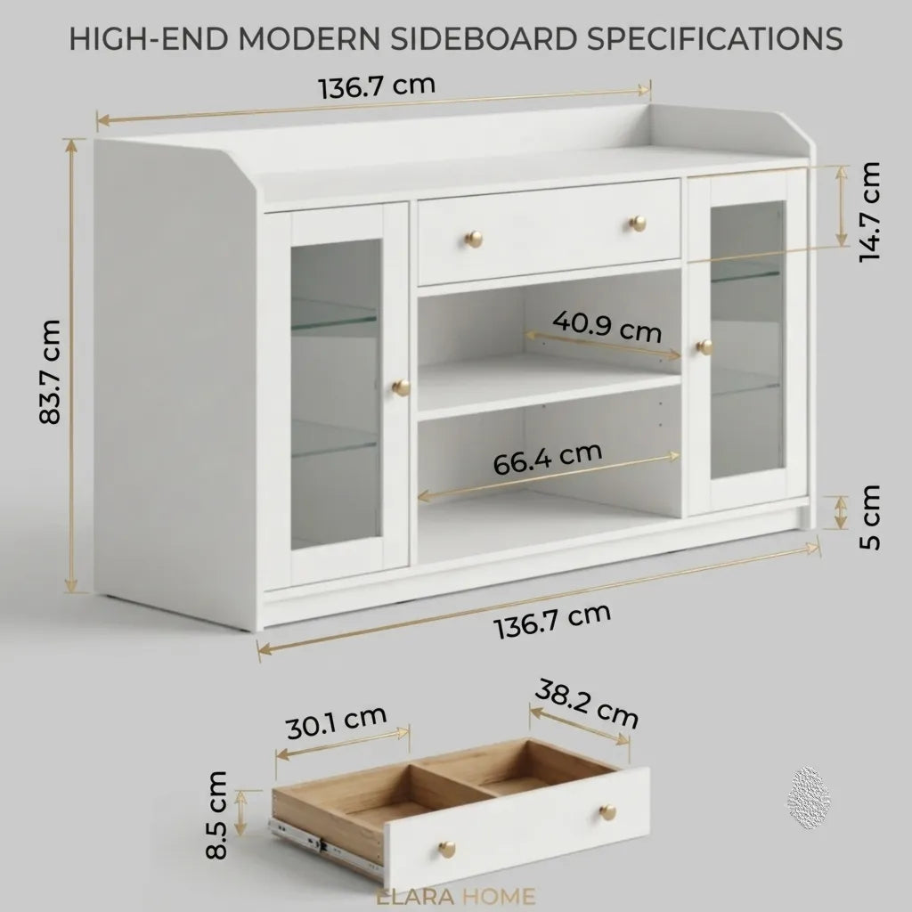 dimensions armoire buffet Elea