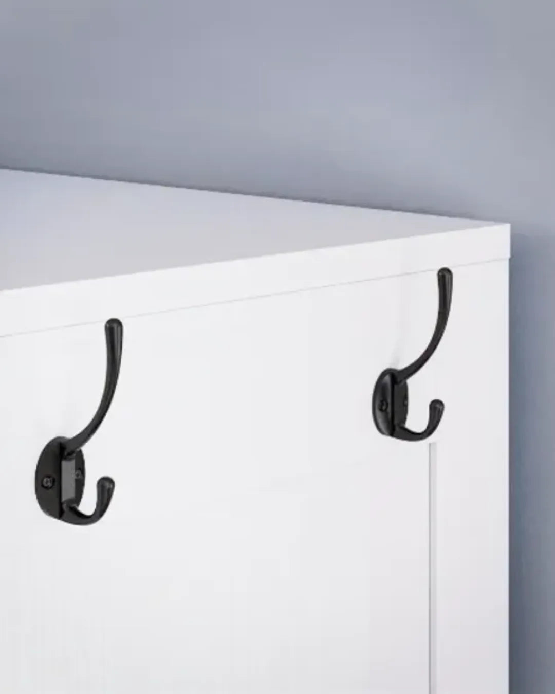 Emma – Garde-Robe Multifonction 178cm avec Miroir, Tiroir et 5 Étagères Latérales Ouvertes, détails patères