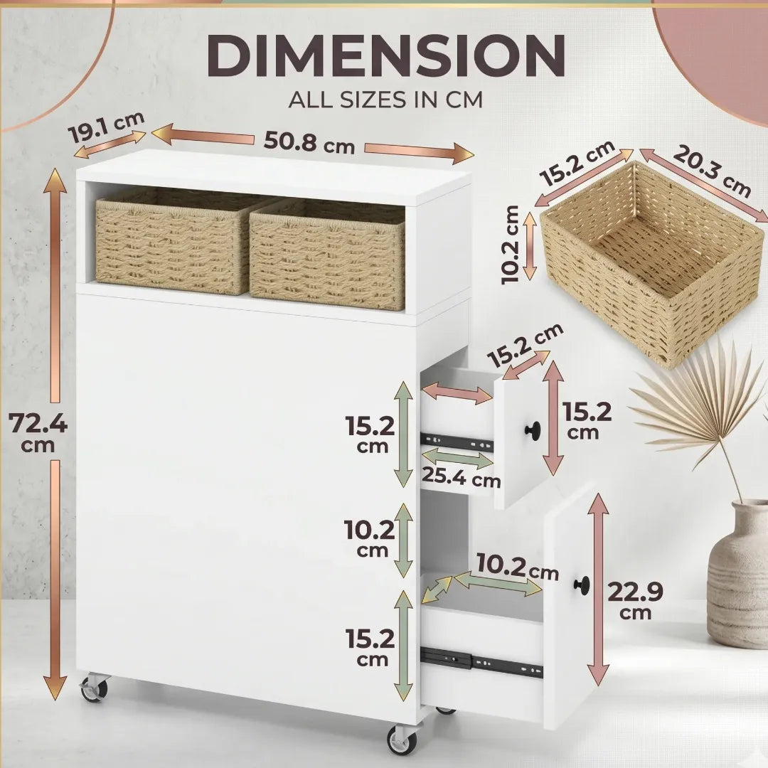 armoire de rangement pour salle de bains et toilettes modèle Oasis mesures et dimensions