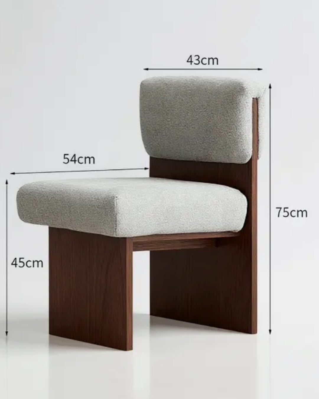 dimension de la chaise en bois pour la table à manger kora