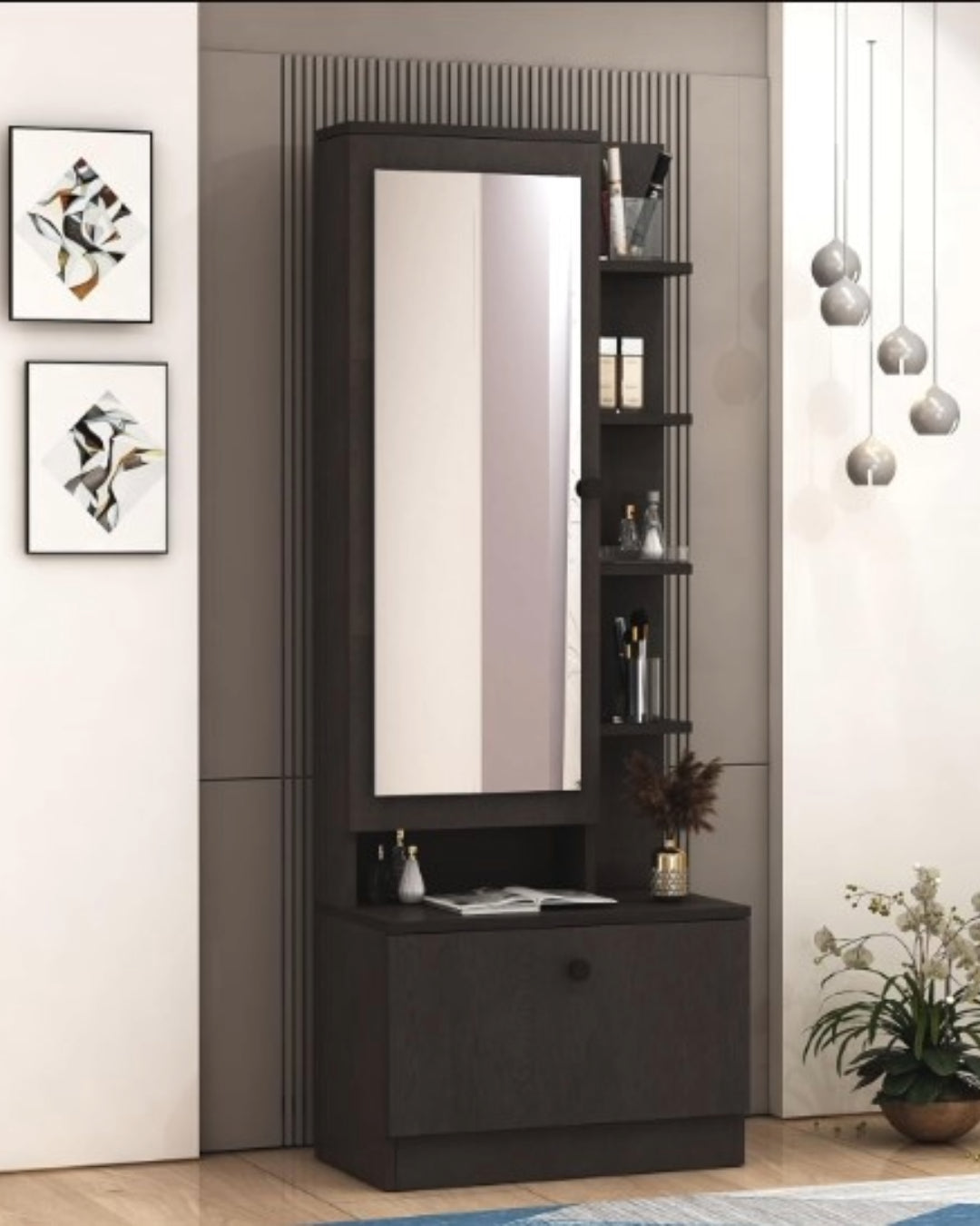 Armoire et coiffeuse modèle Aura couleur noir