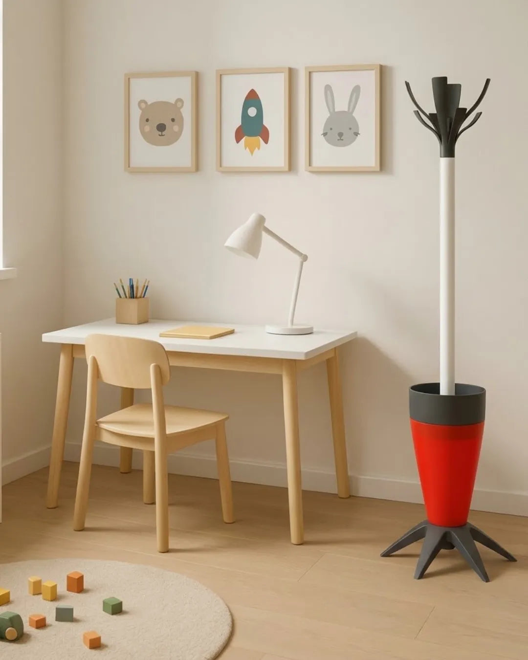 porte manteau Welcome ,orange ,dans un home office