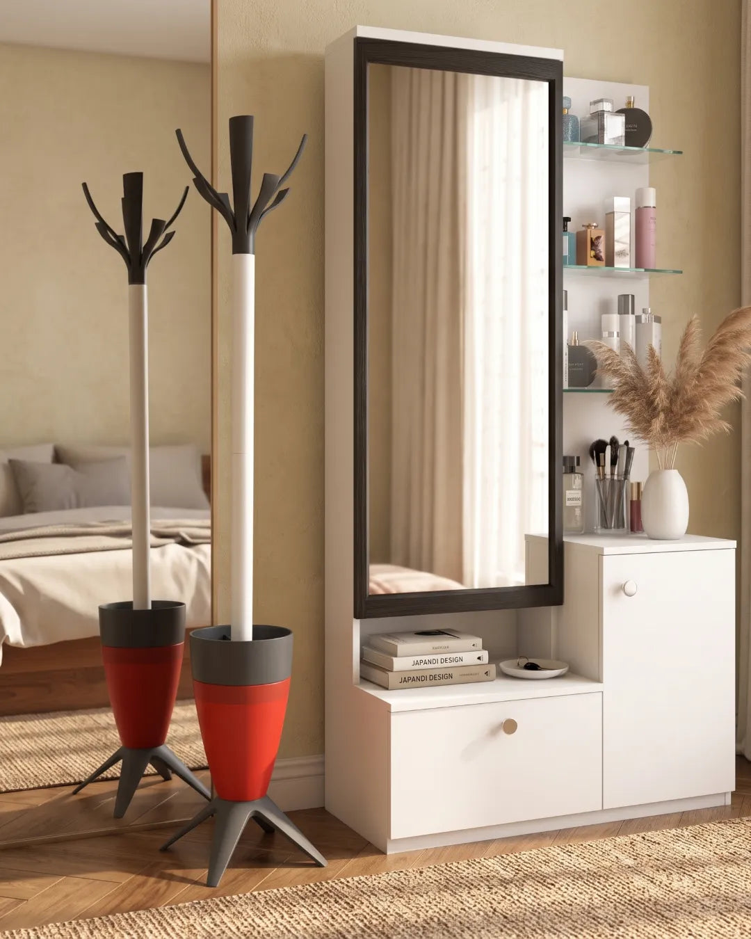 porte manteau, Welcome, orange, dans une chambre
