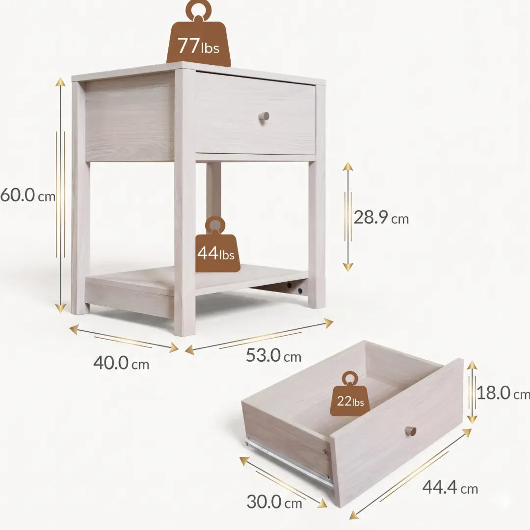 infographie d'une table de chevet ou table de bout de canapé