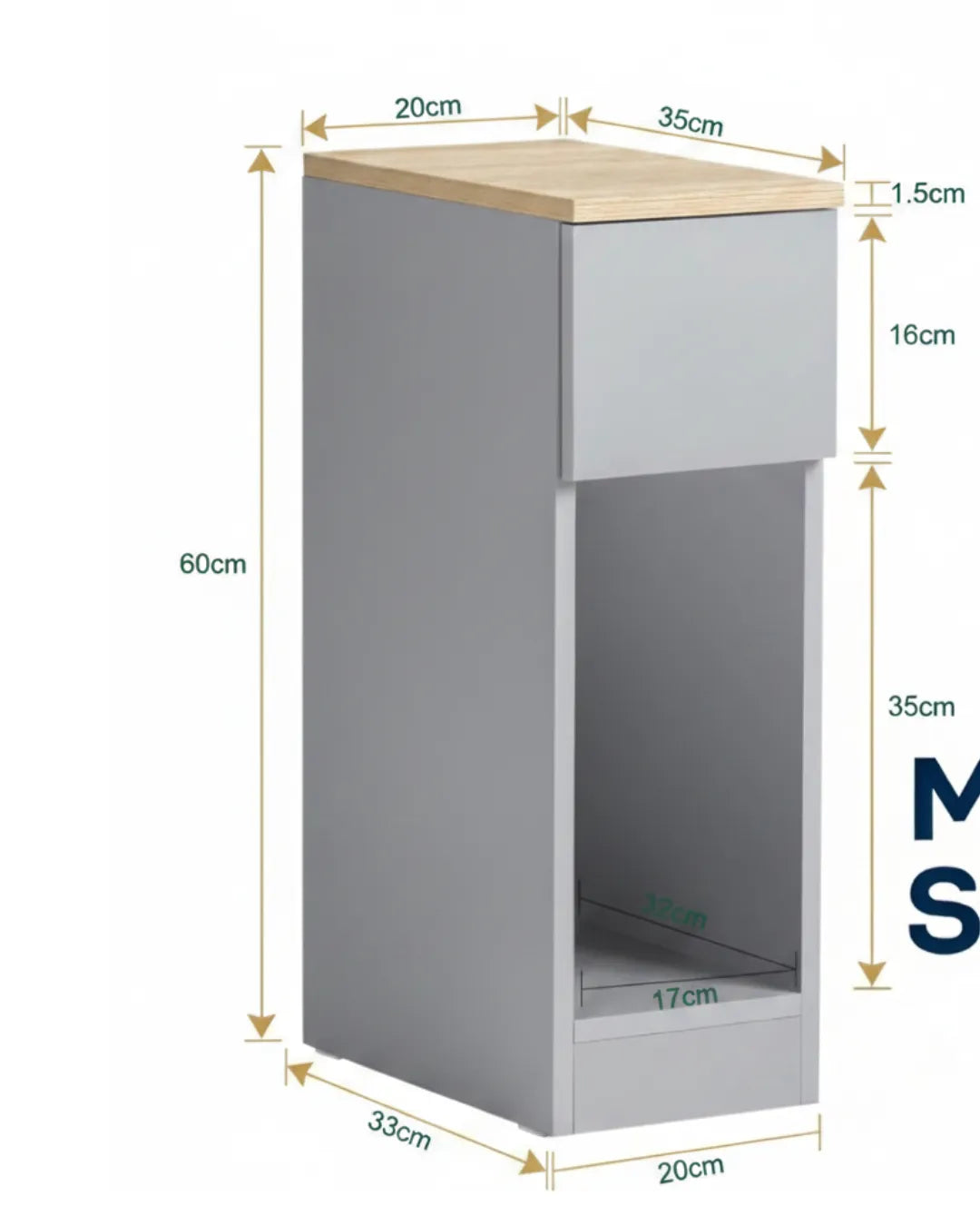 Linea – Table de Chevet Ultra-Slim Connectée avec Tiroir et Station de Charge