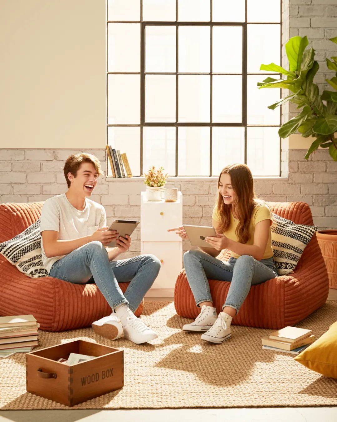table d'appoint ultra mince Zenith couleur blanc dans une chambre d'adolescents 