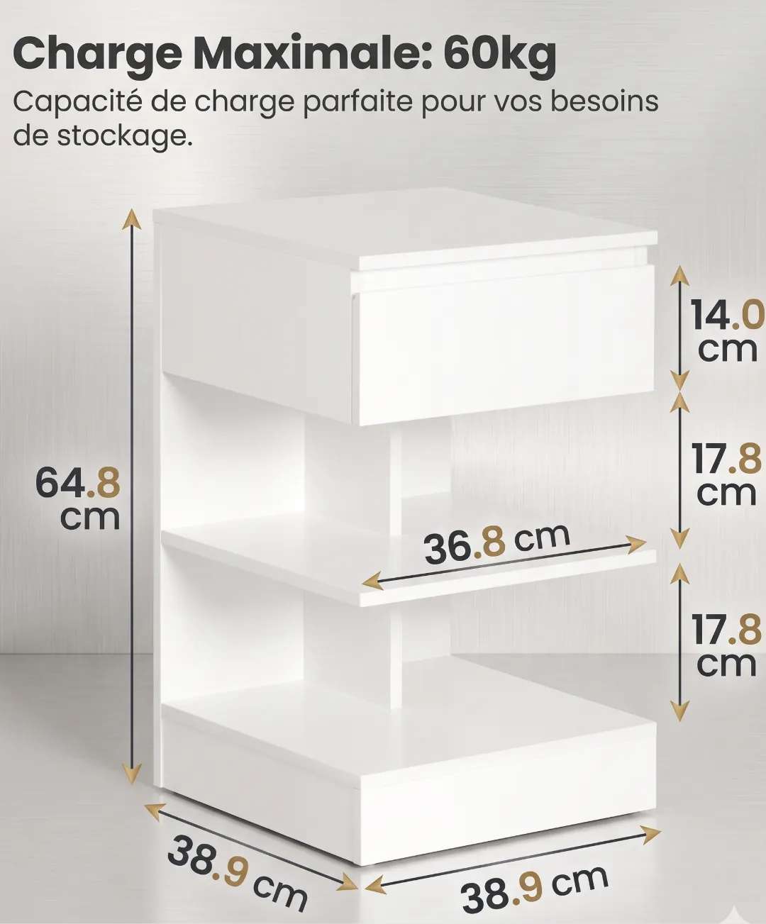 table de chevet et d'appoint Luna  image d' infographie